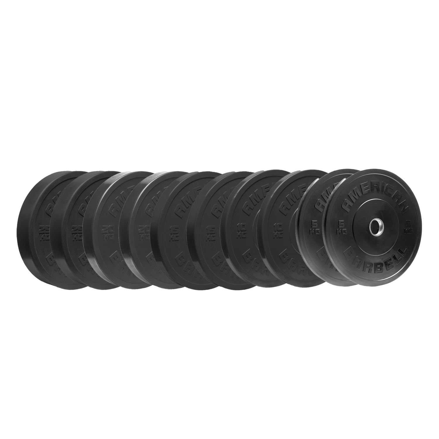 American Barbell 150 Kg Black Sport Bumper Plate Pakke  5743814009634