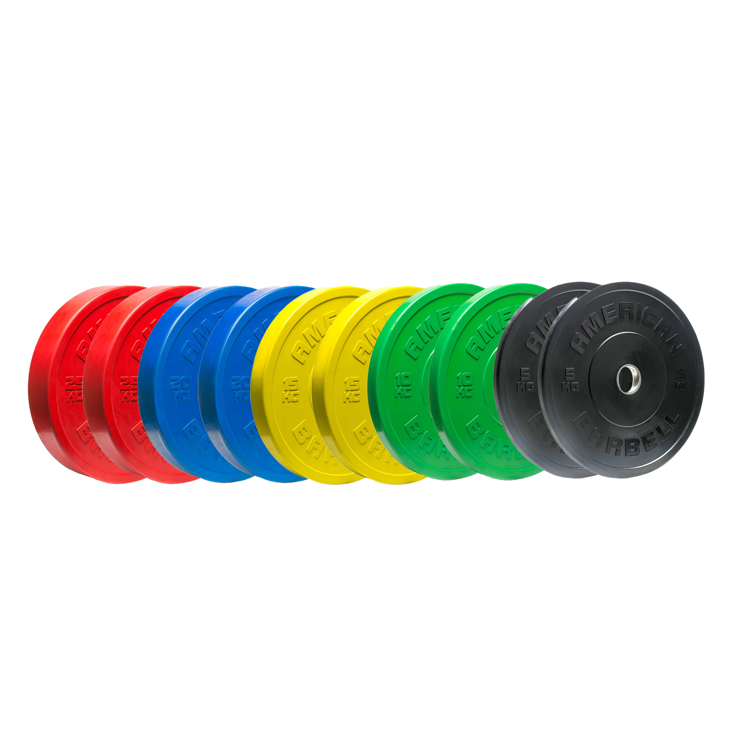 American Barbell 150 Kg Color Sport Bumper Plate Pakke  5743814009610